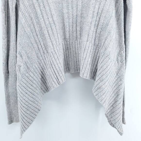 Hollister Women Gray Angora Blend OpenFront Draped Cableknit Mock Neck Cardi| S - Picture 8 of 10